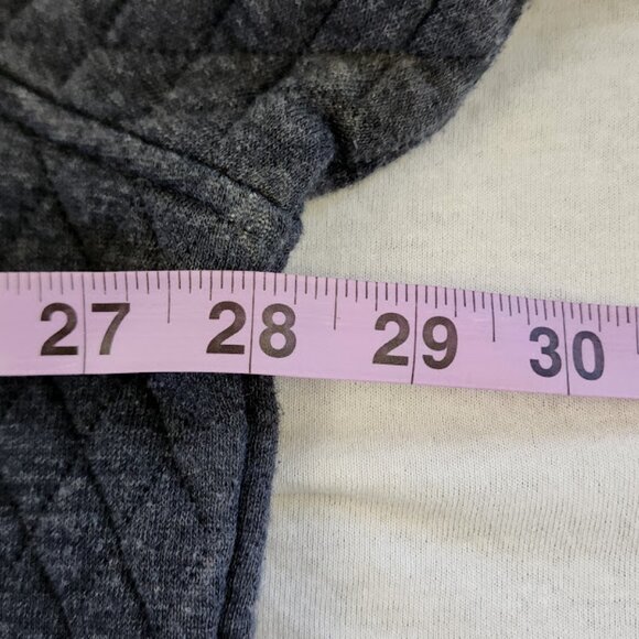 Crown & Ivy Quilted Gray 1/4 Zip Pullover Men’s Size XXL w/Leather Pull Accent - Picture 6 of 8